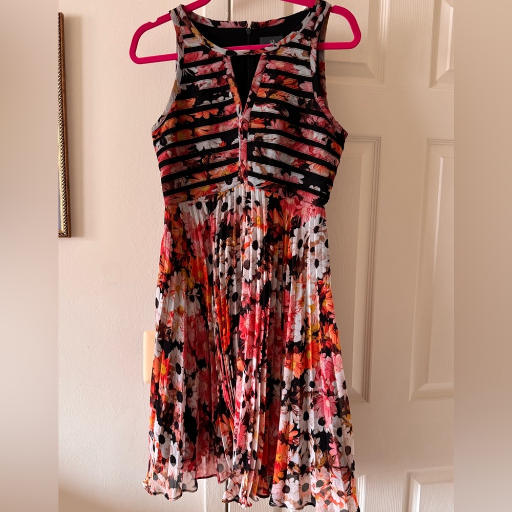 Adrianna Papell Floral Striped Dress